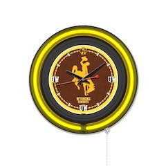 University of Wyoming 15" Double Neon Wall Clock