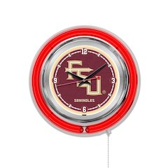 Florida State (Script) Neon Clock