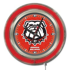 Georgia "Bulldog" Neon Clock