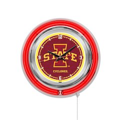 Iowa State Neon Clock