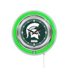 Michigan State Neon Clock