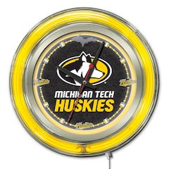 Michigan Tech Neon Clock