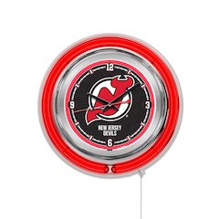 New Jersey Devils Neon Clock