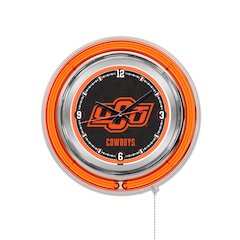 Oklahoma State Neon Clock