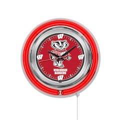 Wisconsin "Badger" Neon Clock