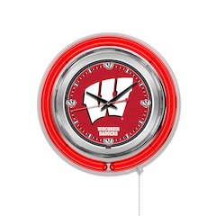 Wisconsin "W" Neon Clock