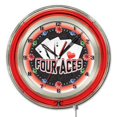 4 Aces Neon Clock