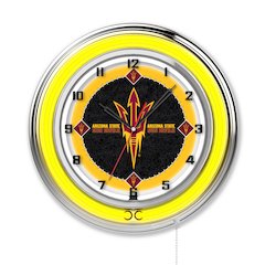 Arizona State 19" Neon Clock with Pitchfork Logo