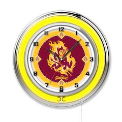 Arizona State 19" Neon Clock with Sparky Logo