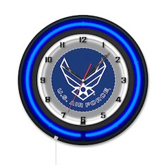 United States Air Force 19" Double Neon Wall Clock