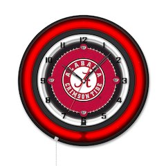 University of Alabama (Script A)  19" Double Neon Wall Clock