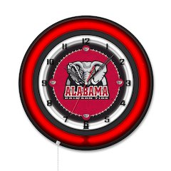 University of Alabama (Elephant)  19" Double Neon Wall Clock