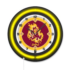 Arizona State University (Sparky) 19" Double Neon Wall Clock