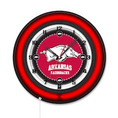 University of Arkansas 19" Double Neon Wall Clock