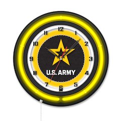 United States Army 19" Double Neon Wall Clock