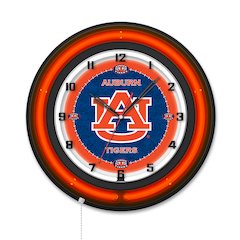 Auburn University 19" Double Neon Wall Clock
