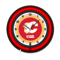 Calgary Flames 19" Double Neon Wall Clock