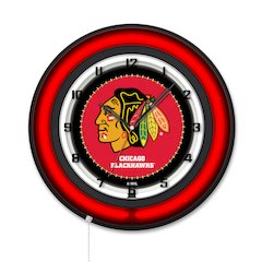 Chicago Blackhawks 19" Double Neon Wall Clock