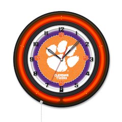 Clemson 19" Double Neon Wall Clock