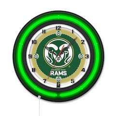 Colorado State University 19" Double Neon Wall Clock
