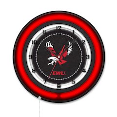 Eastern Washington University 19" Double Neon Wall Clock