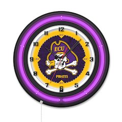 East Carolina University 19" Double Neon Wall Clock