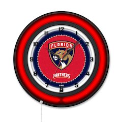 Florida Panthers 19" Double Neon Wall Clock