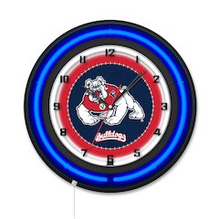 Fresno State University 19" Double Neon Wall Clock