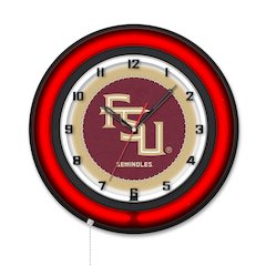 Florida State (Script) 19" Double Neon Wall Clock