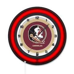 Florida State (Head) 19" Double Neon Wall Clock