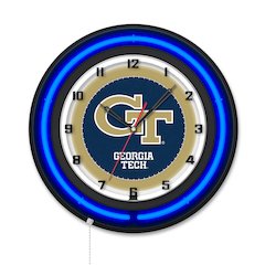 Georgia Tech 19" Double Neon Wall Clock
