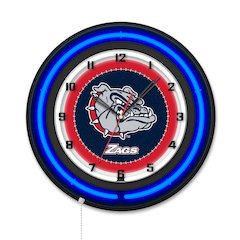 Gonzaga 19" Double Neon Wall Clock