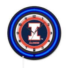 University of Illinois 19" Double Neon Wall Clock