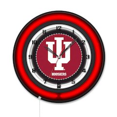 Indiana University 19" Double Neon Wall Clock