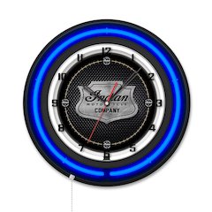 Indian Motorcycle (Metal Shield) 16" Double Neon Wall Clock