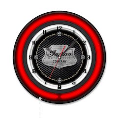 Indian Motorcycle (Metal Shield) 16" Double Neon Wall Clock
