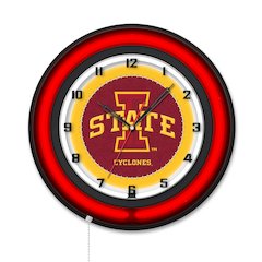 Iowa State University 19" Double Neon Wall Clock