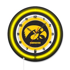 University of Iowa 19" Double Neon Wall Clock