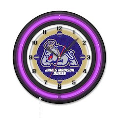 James Madison University 19" Double Neon Wall Clock