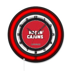 University of Louisiana at Lafayette 19" Double Neon Wall Clock