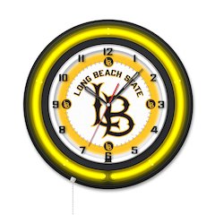 Long Beach State University 19" Double Neon Wall Clock