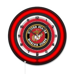 United States Marine Corps 19" Double Neon Wall Clock