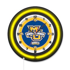 Marquette University 19" Double Neon Wall Clock