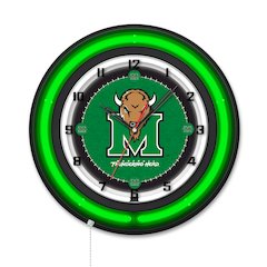 Marshall University 19" Double Neon Wall Clock