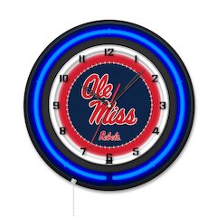 University of Mississippi 19" Double Neon Wall Clock