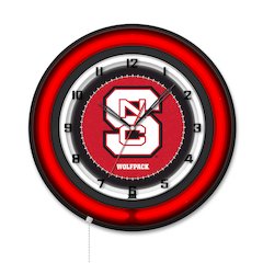 North Carolina State University 19" Double Neon Wall Clock