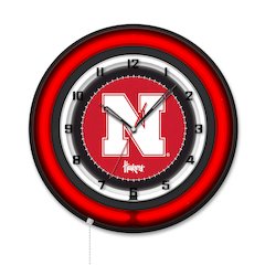 University of Nebraska 19" Double Neon Wall Clock
