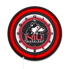 University of Northern Illinois 19" Double Neon Wall Clock