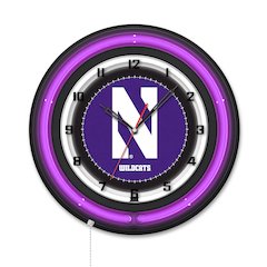Northwestern University 19" Double Neon Wall Clock