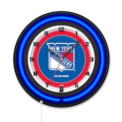 New York Rangers 19" Double Neon Wall Clock